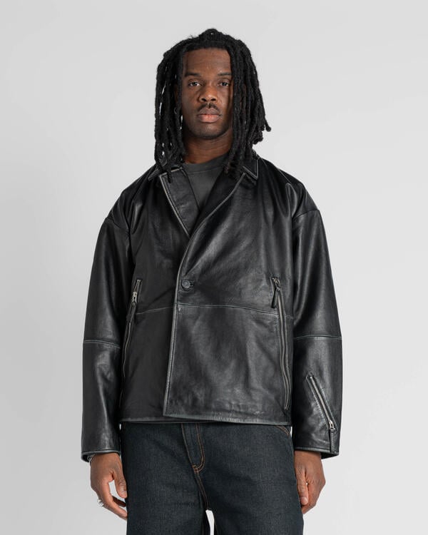 New Amsterdam Surf Association LEATHER JACKET BOXY FIT